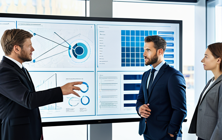 A diverse group of three professional colleagues, fully clothed in modest business attire, are engaged in a collaborative discussion in a bright, modern office. One person points towards a complex diagram on a transparent, futuristic display, while others thoughtfully observe, suggesting new perspectives. The scene emphasizes teamwork and innovative thinking. Professional photography, soft natural lighting, high resolution, detailed, perfect anatomy, correct proportions, natural poses, well-formed hands, proper finger count, natural body proportions, safe for work, appropriate content, fully clothed, professional.
